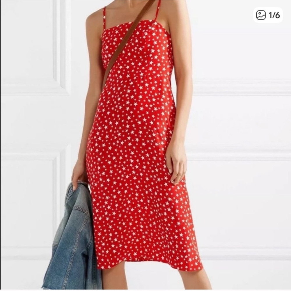 HVN Nora Star Print Red Dress